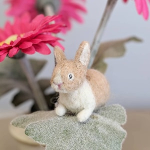 Needle felted miniature bunny ornament, Easter decor
