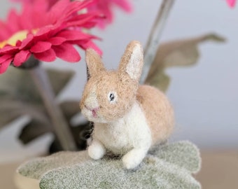 Needle felted miniature bunny ornament, Easter decor
