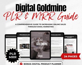 Digital Goldmine with MRR & PLR Guide | Done For You Resell Digital Product How to Make Money, dfy Digital Canva eBook, Passive Income