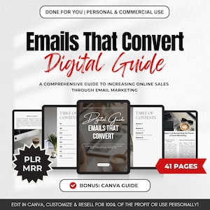 Emails That Convert | Master Resell Rights MRR, Private Label Rights PLR, Done For You Digital Marketing Guide, dfy templates online selling