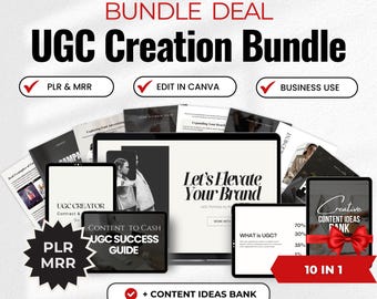 Paquete definitivo de creación de contenido generado por el usuario (PLR, MRR) / Contenido generado por el usuario, plantillas de portafolio de contenido generado por el usuario (dfy), creador de contenido generado por el usuario (UGC), ideas de contenido generado por el usuario (UGC) para redes sociales