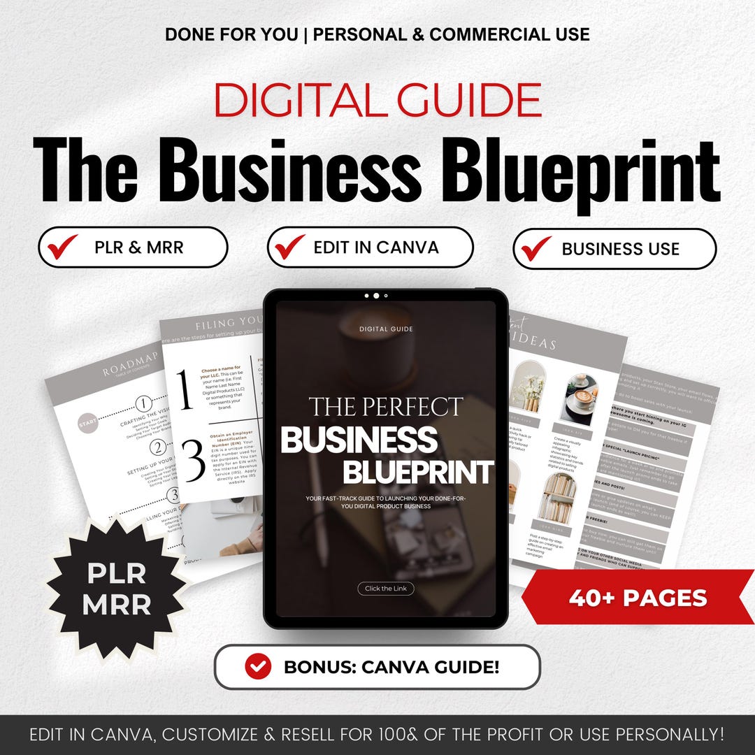 The Perfect Business Blueprint | Canva Editable Guide PLR & MRR ...