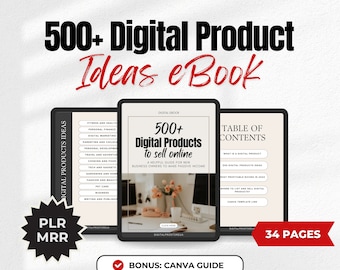 500 Digital Products Ideas Passive Income eBook PLR MRR Done For You DFY Products, Passive Profit Business Ideas, Digital Product Ideas Book