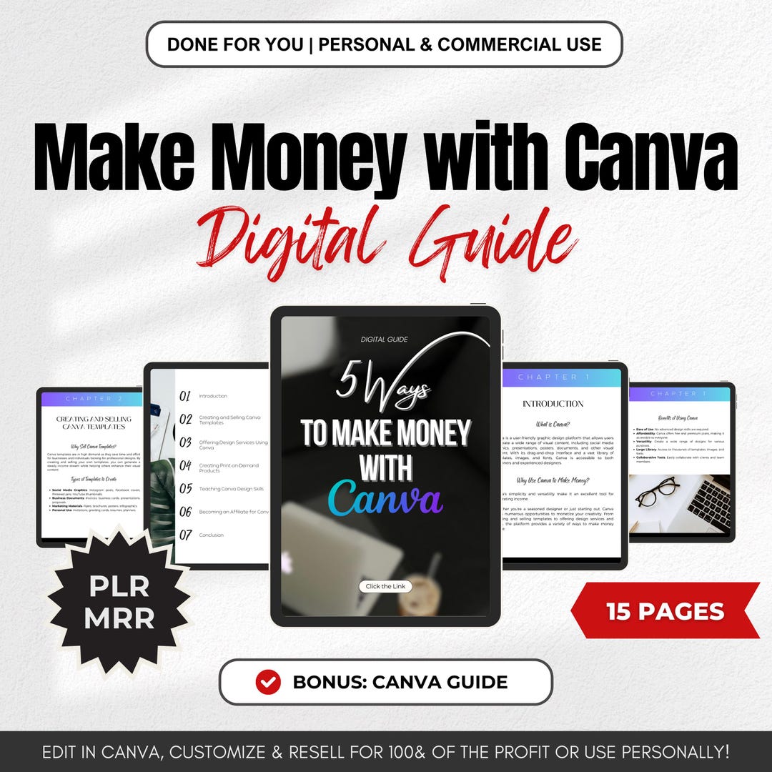 5 Ways to Make Money With Canva, Canva Crash Course Ebook | Master ...
