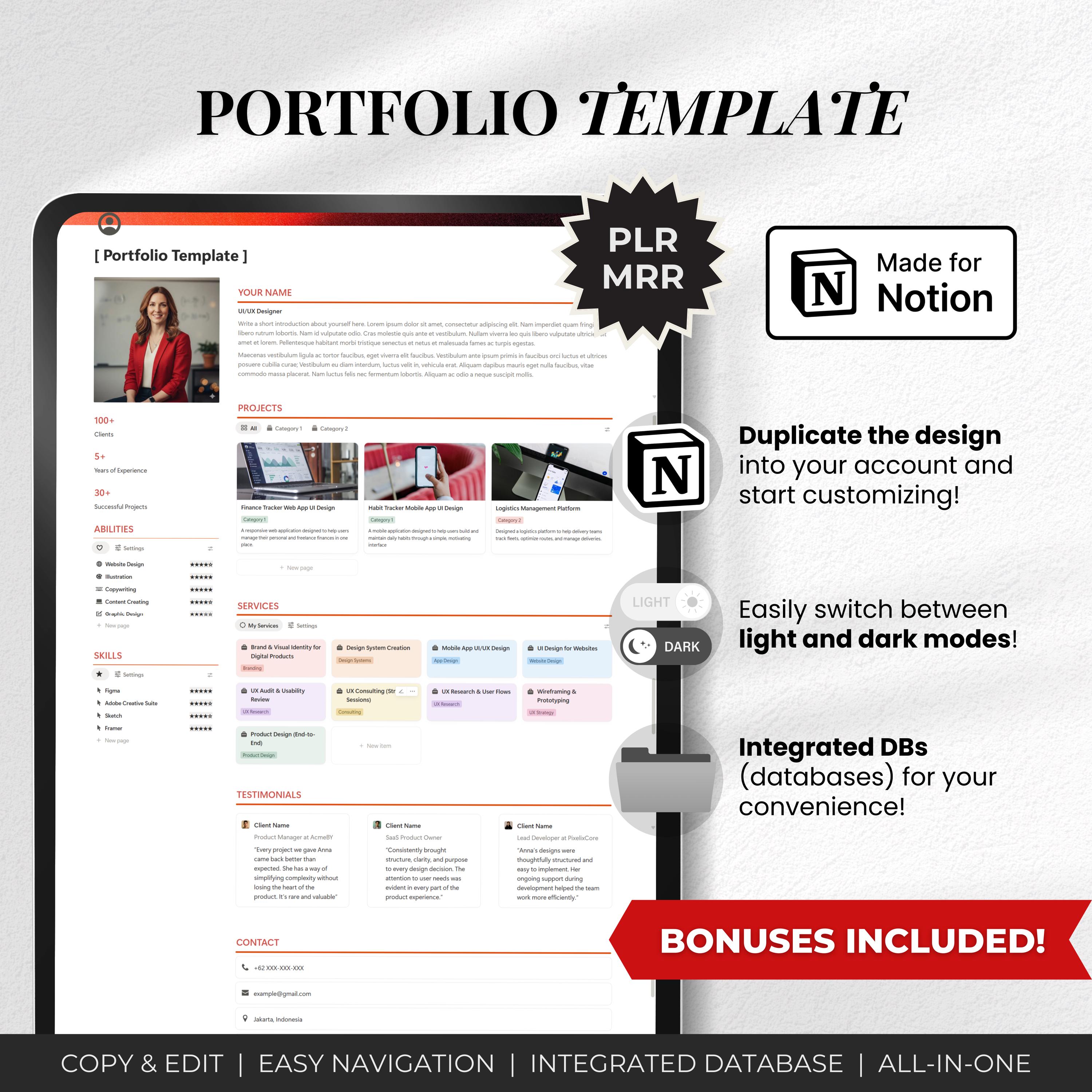 Notion Protfolio Example Notion Portfolio Template | Ultimate All-in-one Freelance Website ...