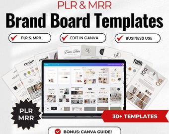 Building Personal Brand Boards Template Kit, Branding Bundle DFY Brand Building Canva PLR MRR Brand Strategy, Brand Identity