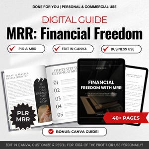 Finanzielle Freiheit Mit MRR PLR | Digital Business Template, Digitales Marketing dfy eBook, pasives Einkommen, Start Online Resell Business