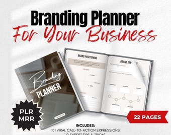Brand Planner MRR Master Resell Rights | Business Branding Planner digital products, dfy Editable PLR Canva Template Personal Brand Identity