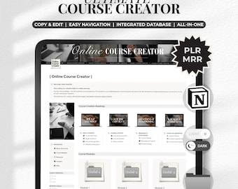 Online Course Creator Notion Template | Ultimate All-in-One Academic Life Organizer, Study Dashboard, Courses Builder