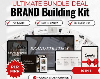 Building Personal Brand Template Kit, Branding Bundle DFY Brand Building PLR MRR Guide Brand Strategy, Marketing Proposal, Brand Guidelines