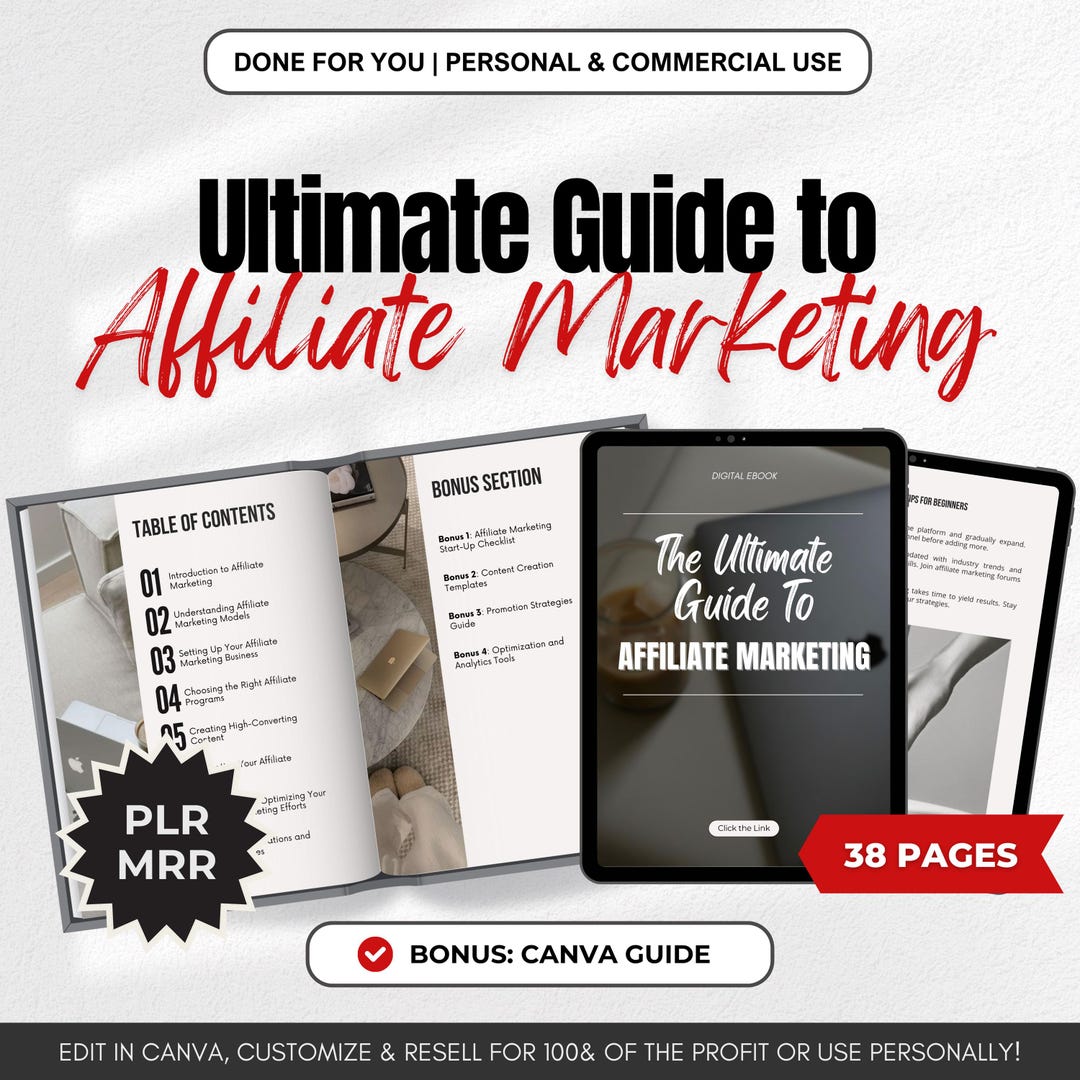 Ultimate Guide to Affiliate Marketing Ebook MRR PLR Resell Rights DFY ...