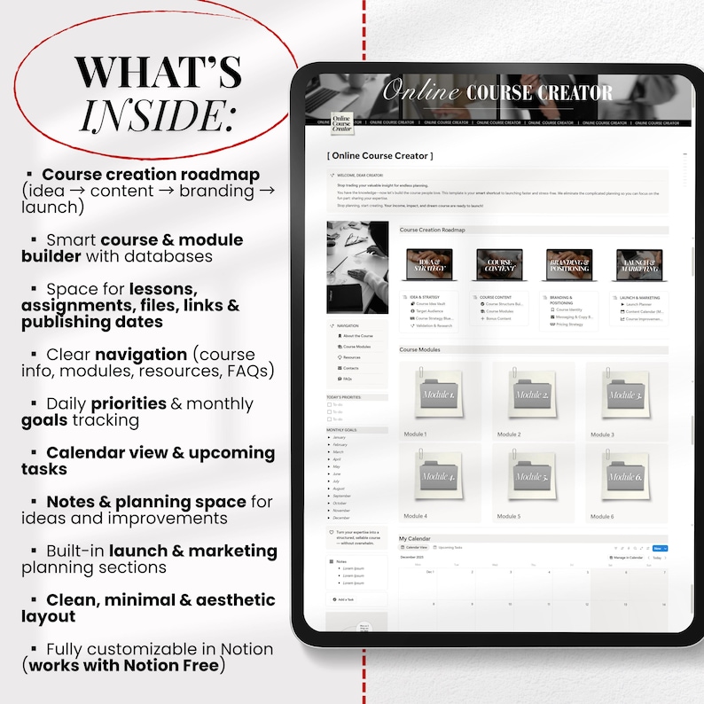 Online Course Creator Notion Template | Ultimate All-in-one Academic ...