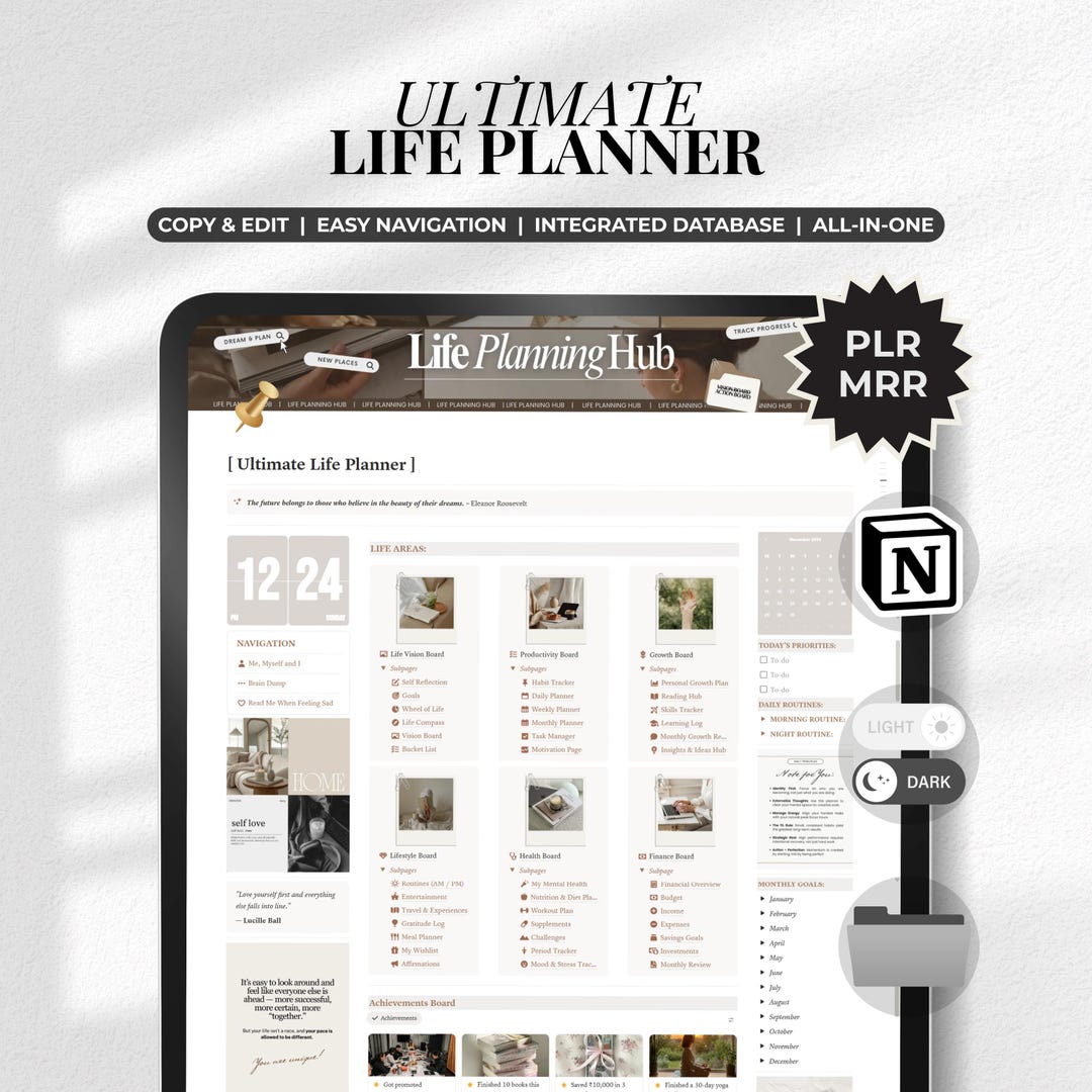 Life Planner Notion Life Tracker | 2026 Ultimate All-in-one Digital ...