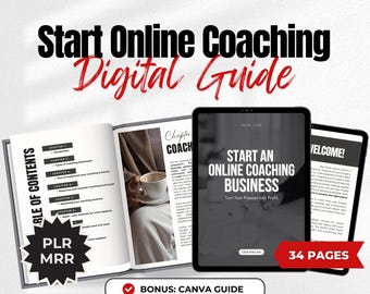 オンラインコーチングビジネスを始めるためのeBook、MRR、PLR、再販権、DFYデジタルコーチガイド、コーチングによる受動的収入、ビジネスコーチテンプレート