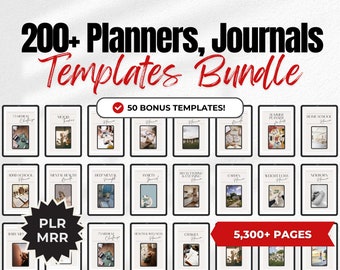 5,300 Editable Canva Planner Templates Master Resell Rights PLR MRR Planners Bundle, Digital Planners dfy Resell Trackers Journals Templates