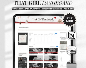 That Girl Dashboard Notion Planner | 究極のオールインワンライフオーガナイザーテンプレート