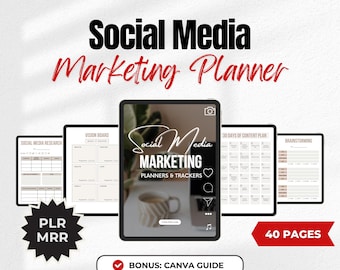 Social Media Marketing Planner | Resell digital products with MRR PLR, dfy social media content, Digital marketing, Done-for-you planner