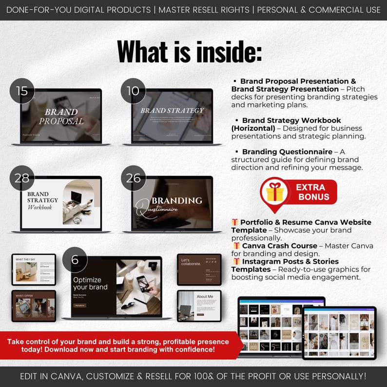 Building Personal Brand Template Kit, Branding Bundle DFY Brand Building PLR MRR Guide Brand Strategy, Marketing Proposal, Brand Guidelines bild 3