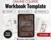 Online Course Workbook Template, Canva PLR MRR Template | Course Template, Done For You Editable Digital Guide Templates dfy Workbook Mockup