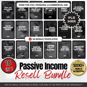 Passive Income eBooks Resell Bundle MRR PLR Master Resell Rights, Done For You Faceless DFY Digital Products, Online Business Ideas Guide