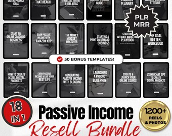 Passive Income eBooks Resell Bundle MRR PLR Master Resell Rights, Done For You Faceless DFY Digital Products, Online Business Ideas Guide