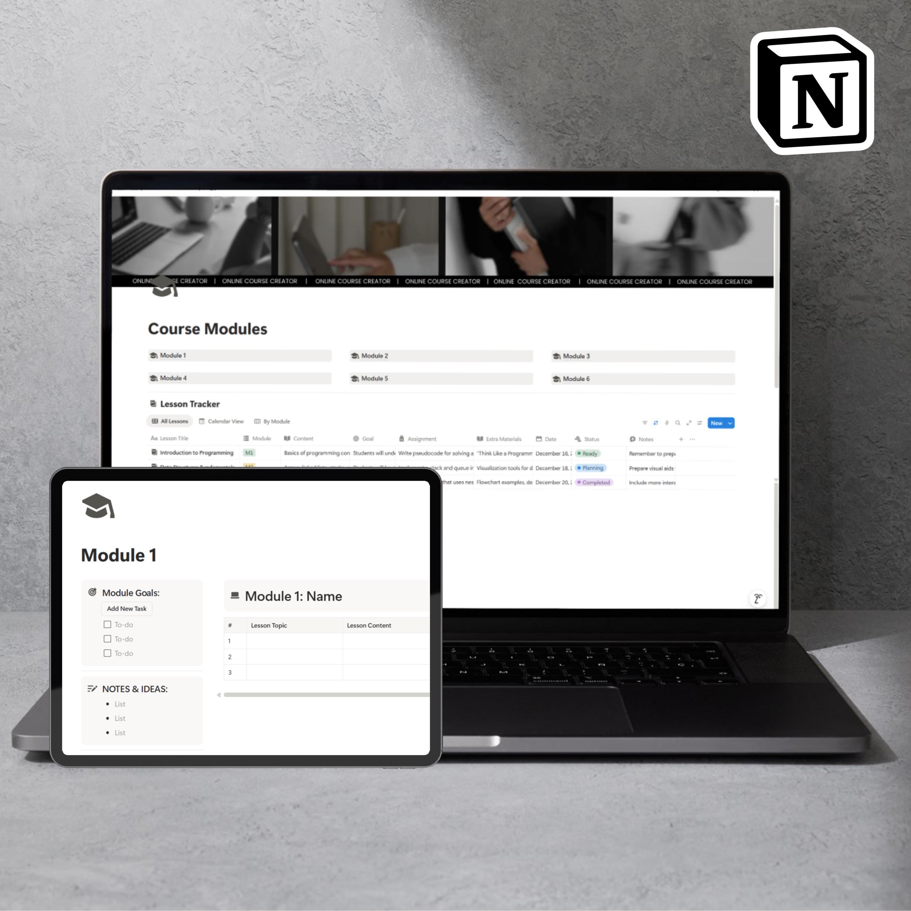 Online Course Creator Notion Template | Ultimate All-in-one Academic ...