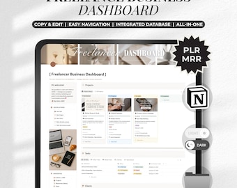 フリーランサービジネスプランナー Notion | 究極のオールインワンテンプレート、ソロプレナー向けオンラインダッシュボード CRM、請求書、UGC、プロジェクト＆タスク管理