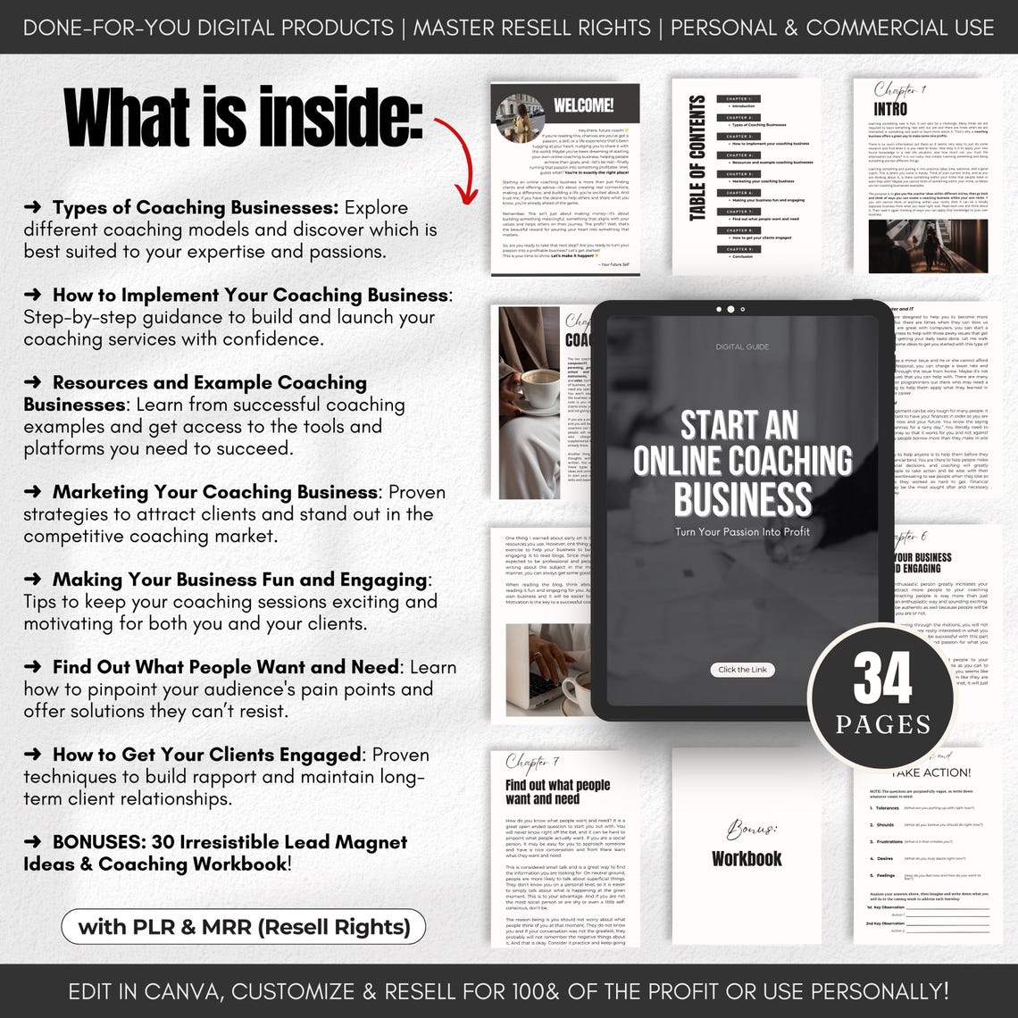 Start Online Coaching Business Ebook MRR PLR Resell Rights DFY Digital ...