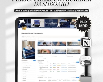 Personal Brand Building Notion Template | Ultimate All-in-One Business Planner, Product Brand Builder Strategy Dashboard