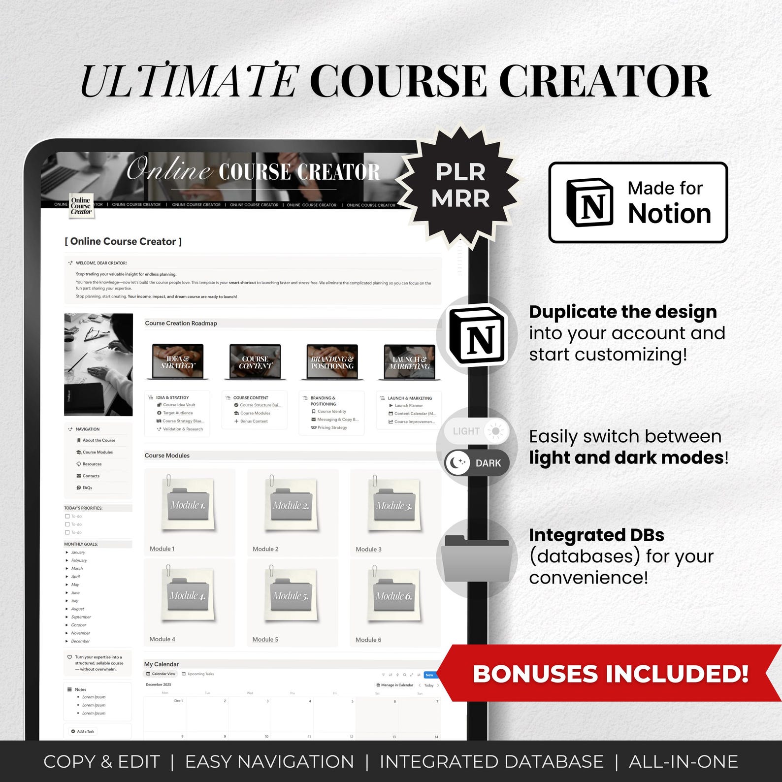 Online Course Creator Notion Template | Ultimate All-in-one Academic ...