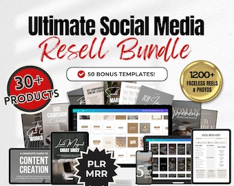 Social Media Bundle MRR Master Resell Rights Digital Products Resell Vault PLR Passive Income Kit Done for you DFY Content Marketing Toolkit