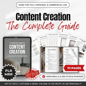 Complete Guide to Content Creation MRR eBook Done for You Digital Product Editable Canva Unique PLR Ebook Social media Ideas Creator Roadmap