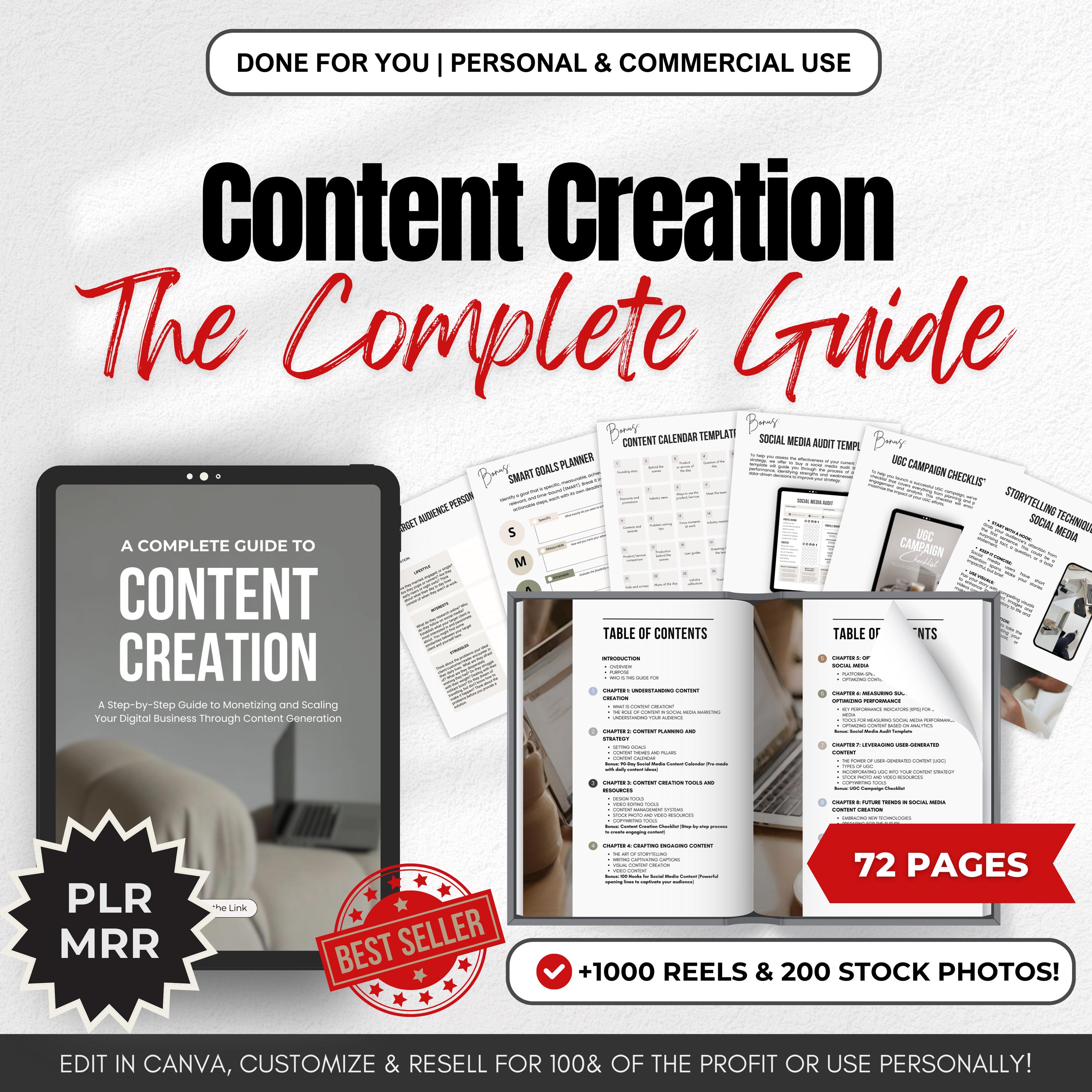 Complete Guide to Content Creation MRR Ebook Done for You Digital ...