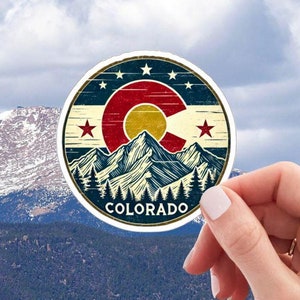 Rocky Mountains Vinyl Sticker, Colorado State Design, Perfect for Decorating Laptops, Cars, and Water Bottles, Gift for Colorado Enthusiasts