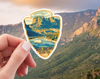 US National Parks Vinyl Sticker, Big Bend National Park Art, Perfect for Decorating Water Bottles & Laptops, Ideal Gift for Nature Lovers