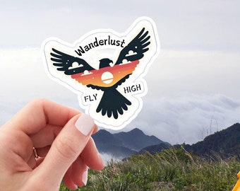 Wanderer Vinyl Sticker, Adventure Inspiring Wanderlust Decal for Laptops, Water Bottles and Travel Lovers, Perfect Gift for Explorers