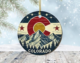 Colorado State Christmas Ornament, Rustic Denver Mountain Decor, Perfect for Holiday Tree, Unique Gift for Colorado Lovers, Christmas Decor