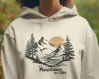 Mountains Are Calling Hoodie: Cozy Outdoor Adventure Graphic Sweatshirt