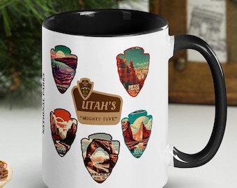 US National Parks Coffee Mug, Utah&#39;s Mighty Five Design, Perfect for Morning Brews, Great Gift for Nature Lovers, Gift for Adventurers