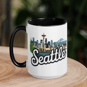 Emerald City Seattle Coffee Mug, Vibrant Ceramic Cup for Daily Brew, Perfect Gift for Coffee Lovers & Seattle Enthusiasts, Travel Lovers