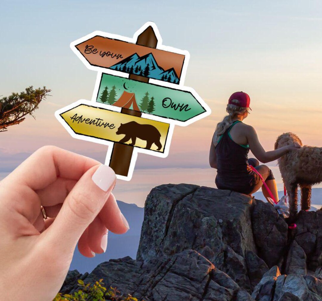 Adventure Stickers: Camping Decor, Outdoor Gift, Nature Lover Supplies ...