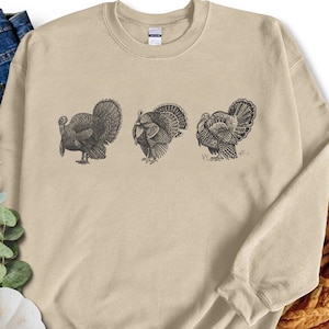 Turkey Sweatshirt, Vintage Turkey Crewneck ,Cute Thanksgiving Gift,Thanksgiving Family Dinner Sweater,Womens Fall Shirt,Thankful Mom Sweater