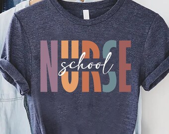 Camiseta de enfermera escolar, camiseta retro de enfermería, regalo para enfermera de primaria