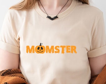 Momster Halloween T-shirt, Momster Shirt,Halloween Tee for Women, Scary Pumpkin Momster Tee, Fall Mom Shirt, Funny Halloween Party Mama Gift
