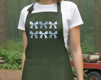 Cute Bows Kitchen Apron, Stylish Fun Cooking Apron for Women, Adjustable Chef Apron for Baking, Gift Idea for Bakers, Chic Kitchen Accessory