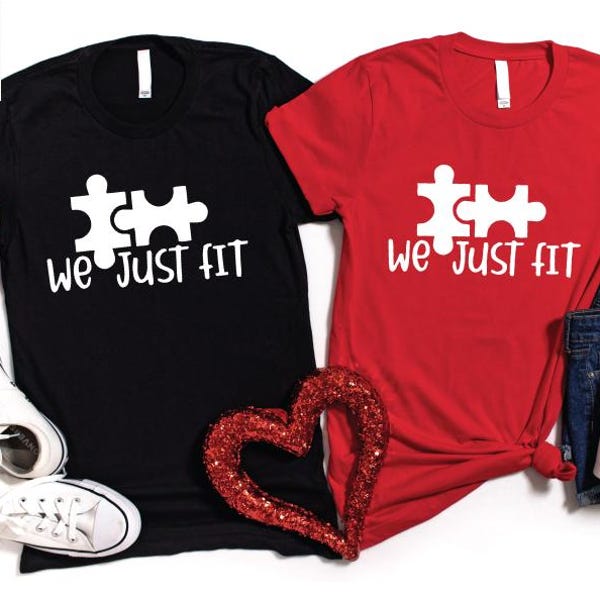 Chemise puzzle, t-shirt cadeau Saint-Valentin, chemise assortie pour couple, chemise amant, cadeau pour couple, t-shirt pour couple drôle, cadeau d'anniversaire