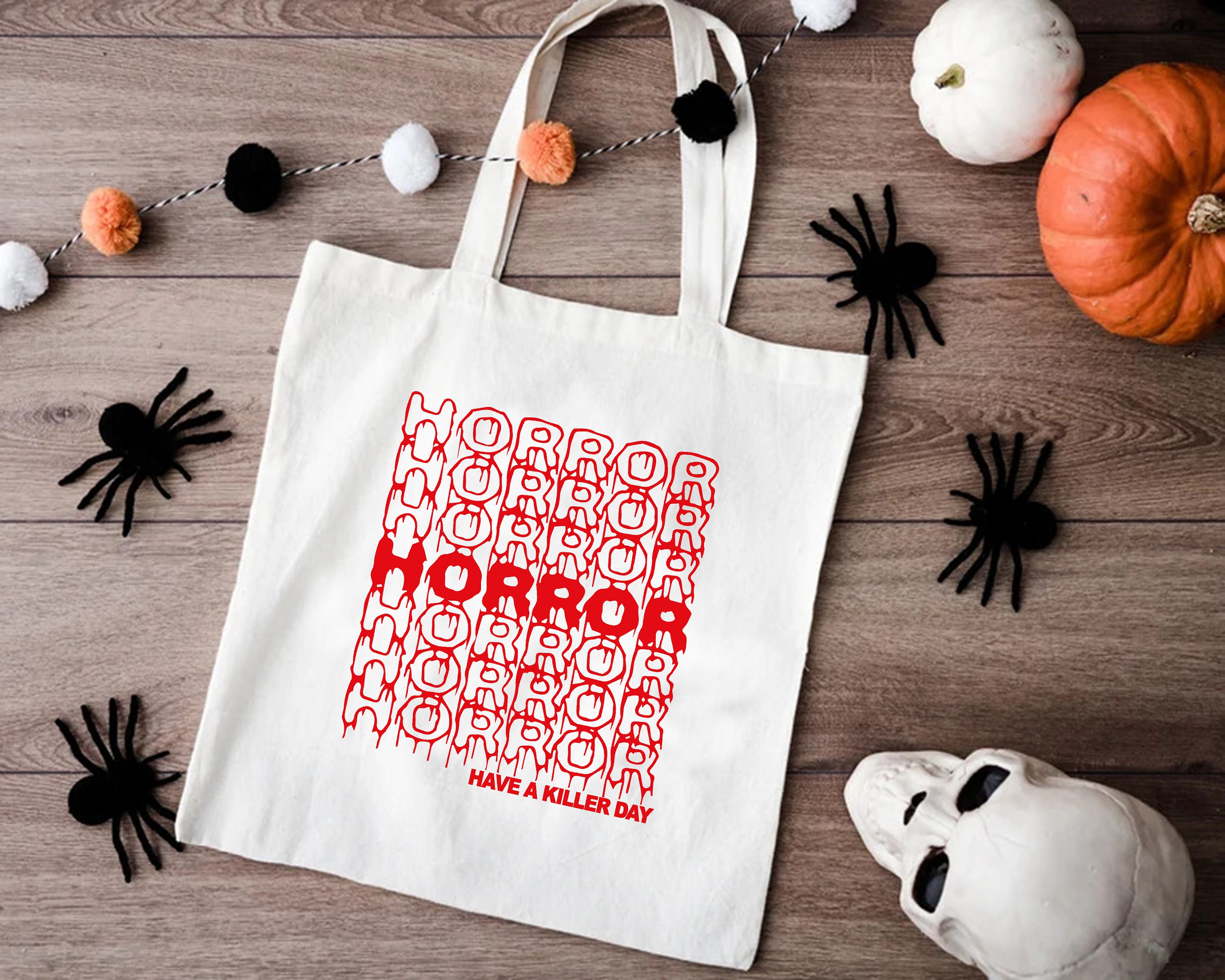 Horror Canvas Tote Bag,bloody Horror Movie Totebag,have A Killer Bag ...