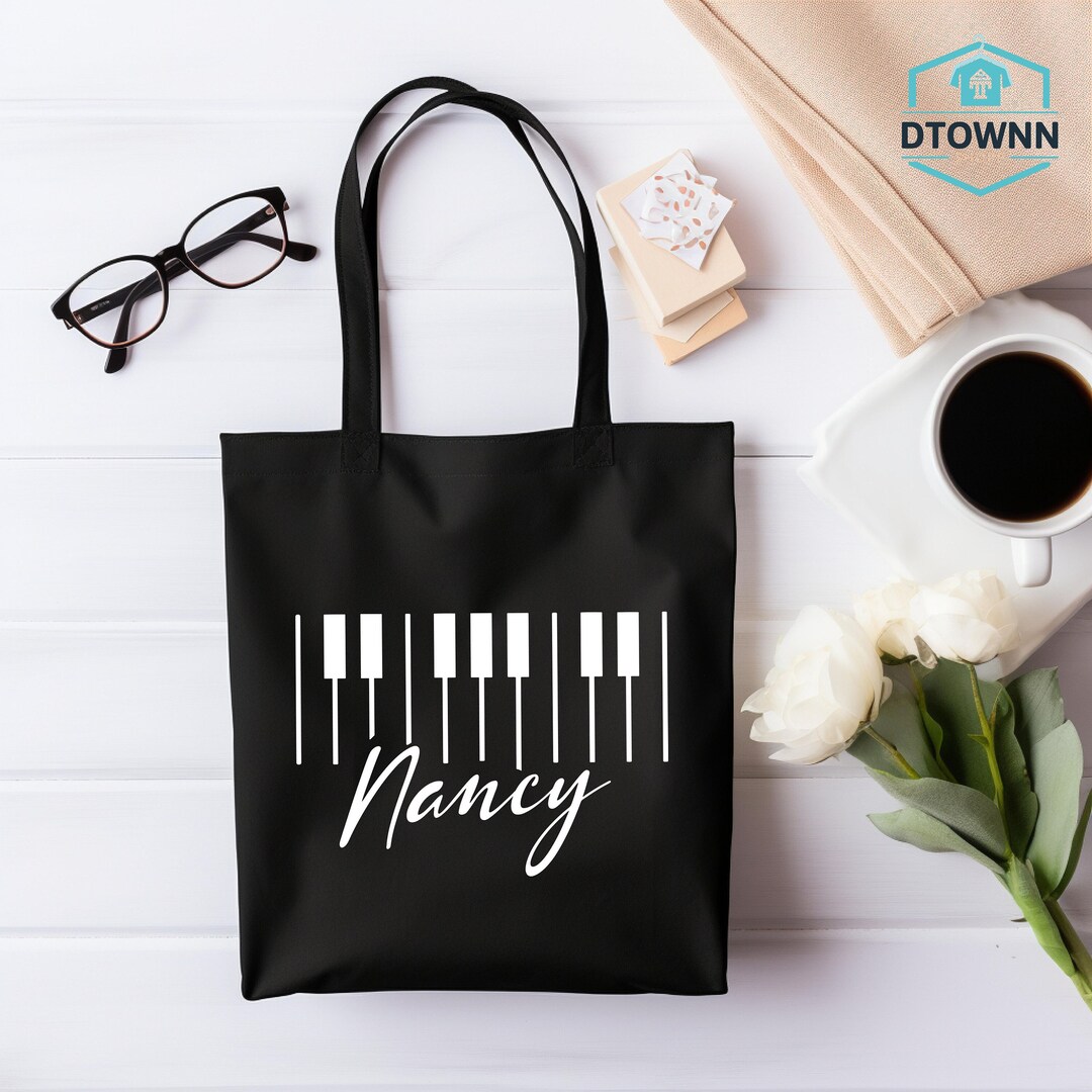 Piano Print Pattern Leather Tote Bag main image 0