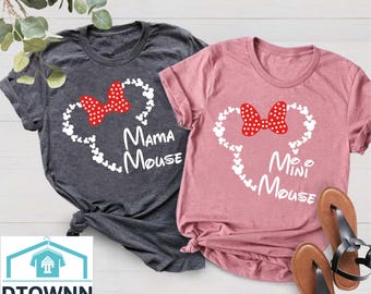 Mama Mouse Mini Mouse Shirt,Disney Mom and Daughter Matching Shirt,Disney Mothers Day Gift,Disneyland Family Vacation Tee,Mommy And Me Shirt