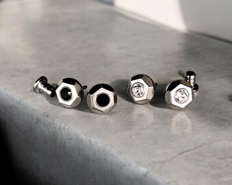 Pendientes de titanio HERRATHO "Everest" | Pendientes refinados con cristales Swarovski | seleccionable en 12 colores | 1 par | Hecho en Alemania